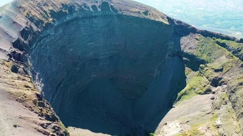View of Mt Vesuvius from above Video stock 258948234