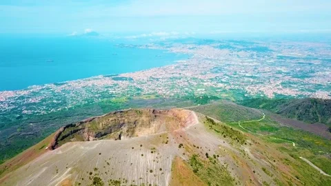 View of Mt Vesuvius from above Video stock 258948239