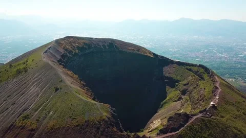 View of Mt Vesuvius from above Video stock 258948245