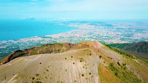 View of Mt Vesuvius from above Video stock 258948263