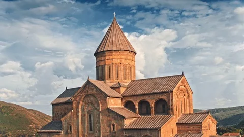 View Of Mtskheta And Svetitskhovel Cathedral, Tbilisi, Georgia Stock-Footage 88693950