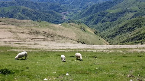 View of the Muggio valley from the Monte Generoso, Ticino, Switzerland Stock Footage 129971448