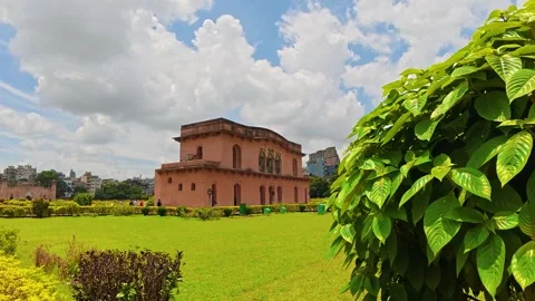 View of Mughal Darbar Hall &amp; Hammam, Dhaka, Bangladesh Stock Footage 341348249