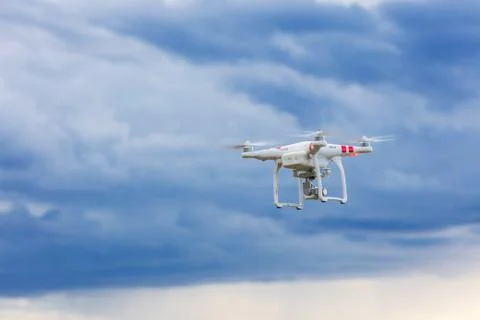 View on multicopter flight Stock Photos