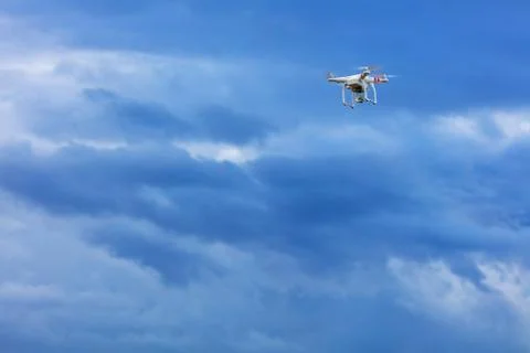 View on multicopter flight Foto stock