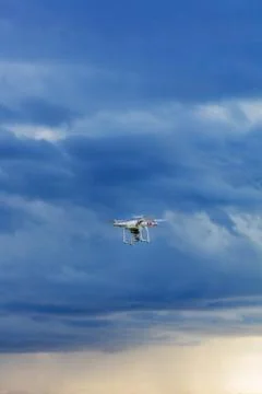 View on multicopter flight Stock Photos