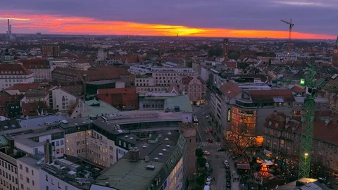 View of Munich at dusk Stock-Footage 83344446