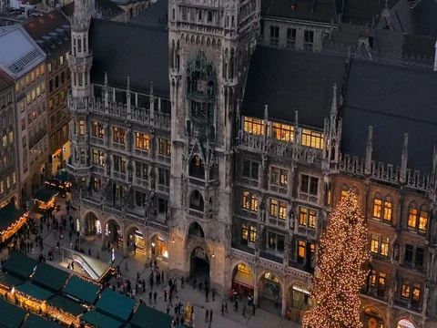 View of Munich at dusk Stock Footage 83344482