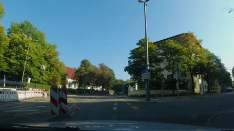 View of Munich streets from a moving car Stock Footage 227206823