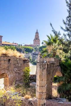 A view of Murcia's cathedral through its historic quarter. Stock Photos