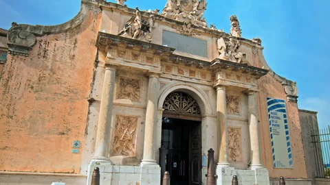 View of Musee National de la Marine in Old Town Toulon. Stock Footage 247215873