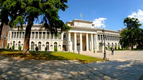View on the Museo del Prado in Madrid Stock Footage 92315280