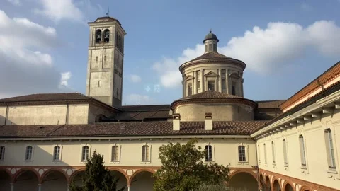 View of Museo Nazionale della Scienza e della Tecnologia Leonardo da Vinci Milan Stock Footage 244927429