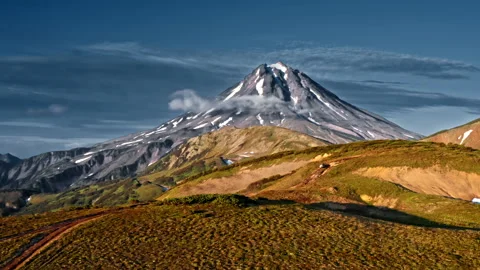 View of Mutnovsky volcano Stock Footage 137021428