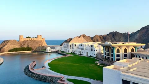 View from Mutrah beach in Muscat Stock Footage 328450750