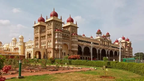 View of Mysore palace. Stock Footage 132814524