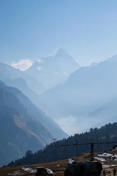 View of nanda devi peak on a bright sunny day Stock Photos