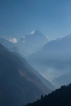 View of nanda devi peak on a bright sunny day Stock Photos