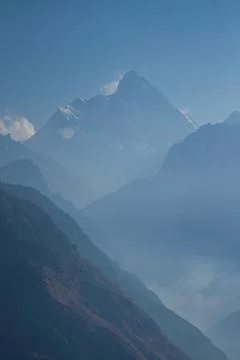 View of nanda devi peak on a bright sunny day Stock Photos