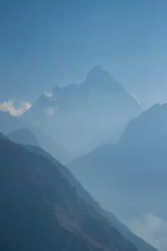 View of nanda devi peak on a bright sunny day Stock Photos