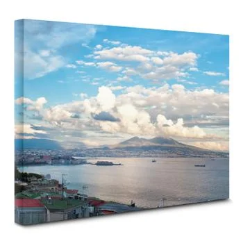 View of  naples bay on canvas Stock Illustration