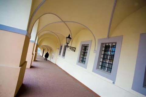 View of a narrow passage Stock Photos