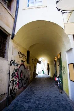 View of a narrow passage Stock Photos
