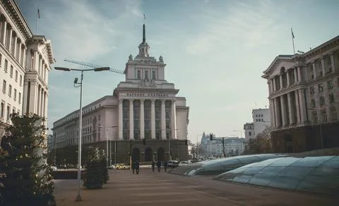View on National Assembly building in Sofia at the day, Bulgaria Stock Photos
