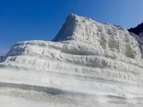 View a natural gypsum formation called Scala dei turchi on the Sicilian coast Stock Photos