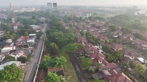 View of a natural housing complex Stock Footage 260698548