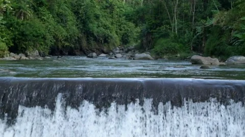 View of a natural river with cascades Stock-Footage 292837556