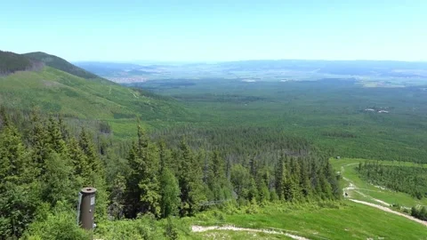 View of the nature of the High Tatras from the cable car Stock Footage 203722093
