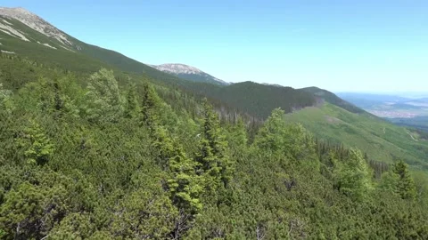 View of the nature of the High Tatras from the cable car Stock Footage 203723255