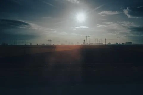A view of nature through the car window while traveling Stock Photos