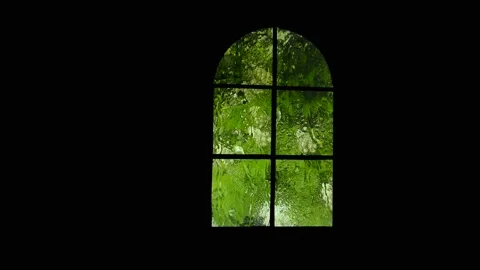 View of nature from the window in the rain. Stock Footage 154327519