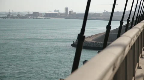 View of Naval Base from a Bridge in Bahrain Video stock 56537704