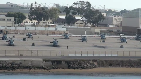 View of Naval Base Coronado - San Diego - California - USA Stock Footage 234528417