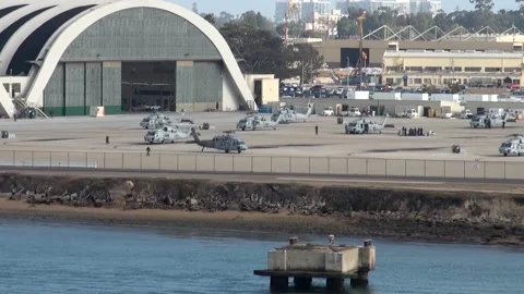 View of Naval Base Coronado - San Diego - California - USA Stock Footage 234528482