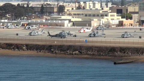 View of Naval Base Coronado - San Diego - California - USA Stock Footage 234528512