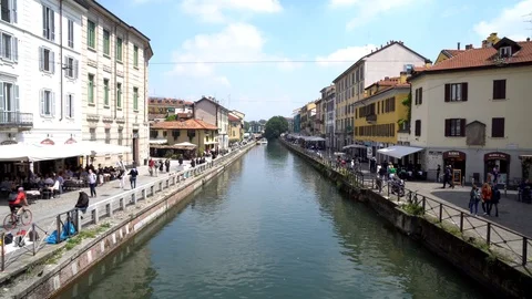 View of the Naviglio Grande Stock Footage 107779967