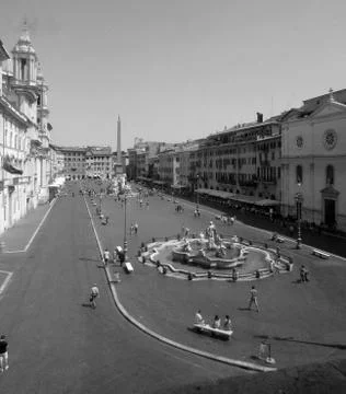 View Navona square from a window Stock-Fotos