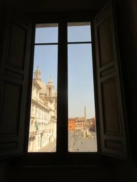View Navona square from a window 写真素材