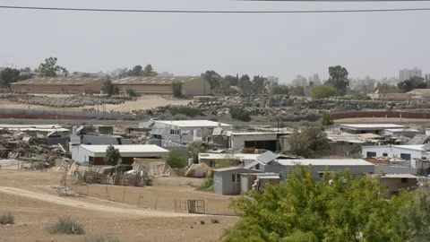 View of a neglected Arab settlement. Video stock 187979065