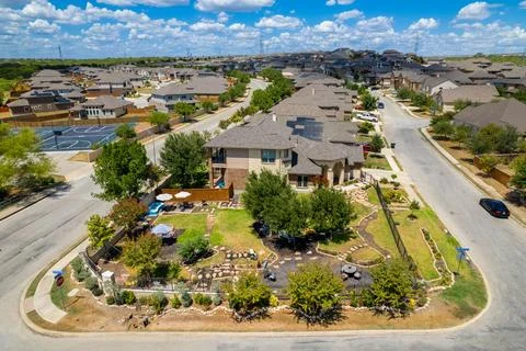 A view of a neighborhood Stock Photos