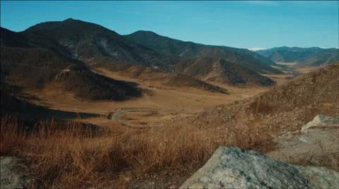 View of the nek in the Altai Mountains Stock Footage 36846414