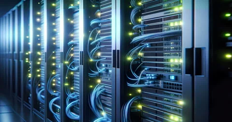 View of Network Servers Stock Footage 308888592
