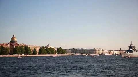 View of Neva river Video stock 136186750