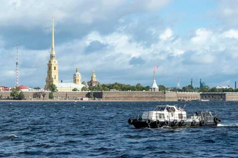 View from the Neva river to Peter and Paul fortress St. Petersburg, Russia, S Stock Photos