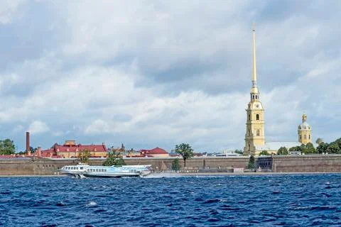 View from the Neva river to Peter and Paul fortress St. Petersburg, Russia, S Stock Photos