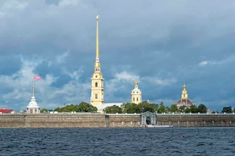 View from the Neva river to Peter and Paul fortress St. Petersburg, Russia, S Stock Photos